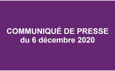 Communiqué de presse du 6 décembre 2020